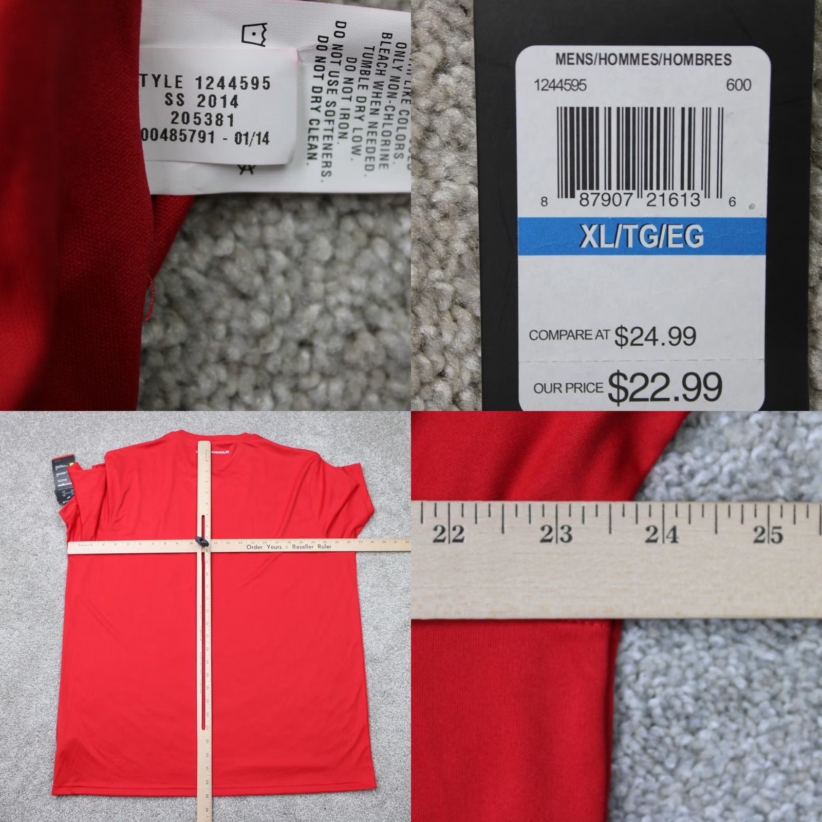 Under Armour Under Armour Shirt Mens XL Red UA HeatGear Loose Fit Short Sleeve Anti-Odor NWT Size US XL / EU 56 / 4 - 8 Thumbnail
