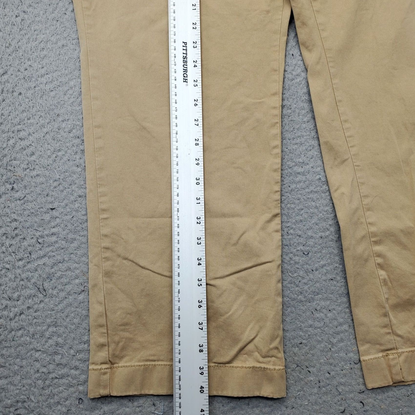 Vintage L.L. Bean Mens Chino Pants: 44 Tan Cotton Slacks Stretch Low Waist Standard Fit, Inseam 30, Flat Front, Regular, 40" Outseam, Vintage: No Size US 44 / EU 60 - 3 Thumbnail