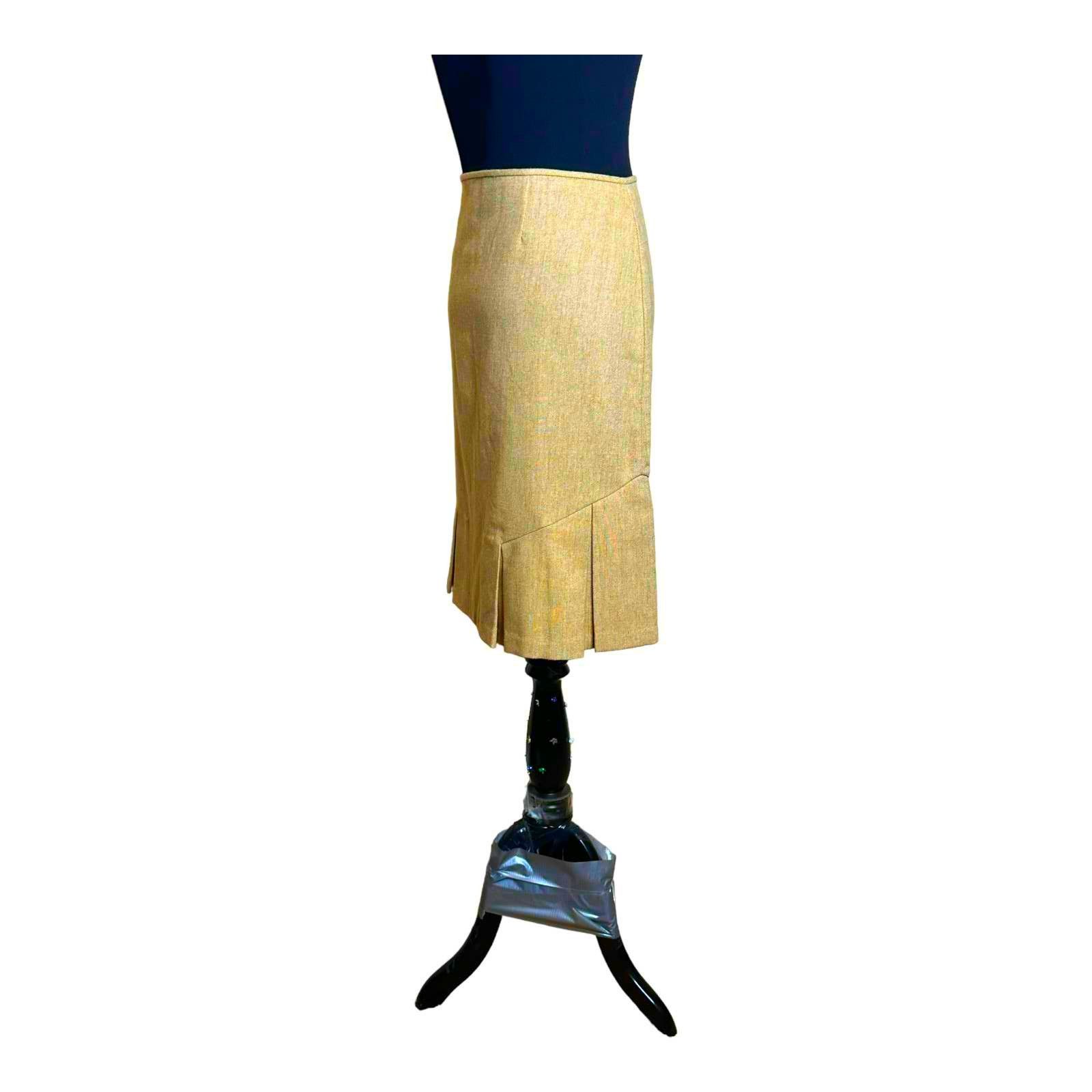 George George beige knee length skirt size 12 Size 32" / US 10 / IT 46 - 5 Thumbnail