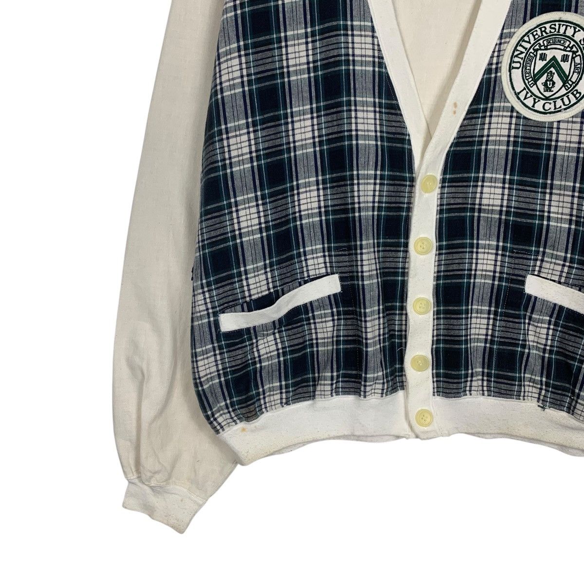 Japanese Brand UNIVERSITY SHOP Ivy Club Checked Cardigan #1805-C16 Size US L / EU 52-54 / 3 - 3 Thumbnail