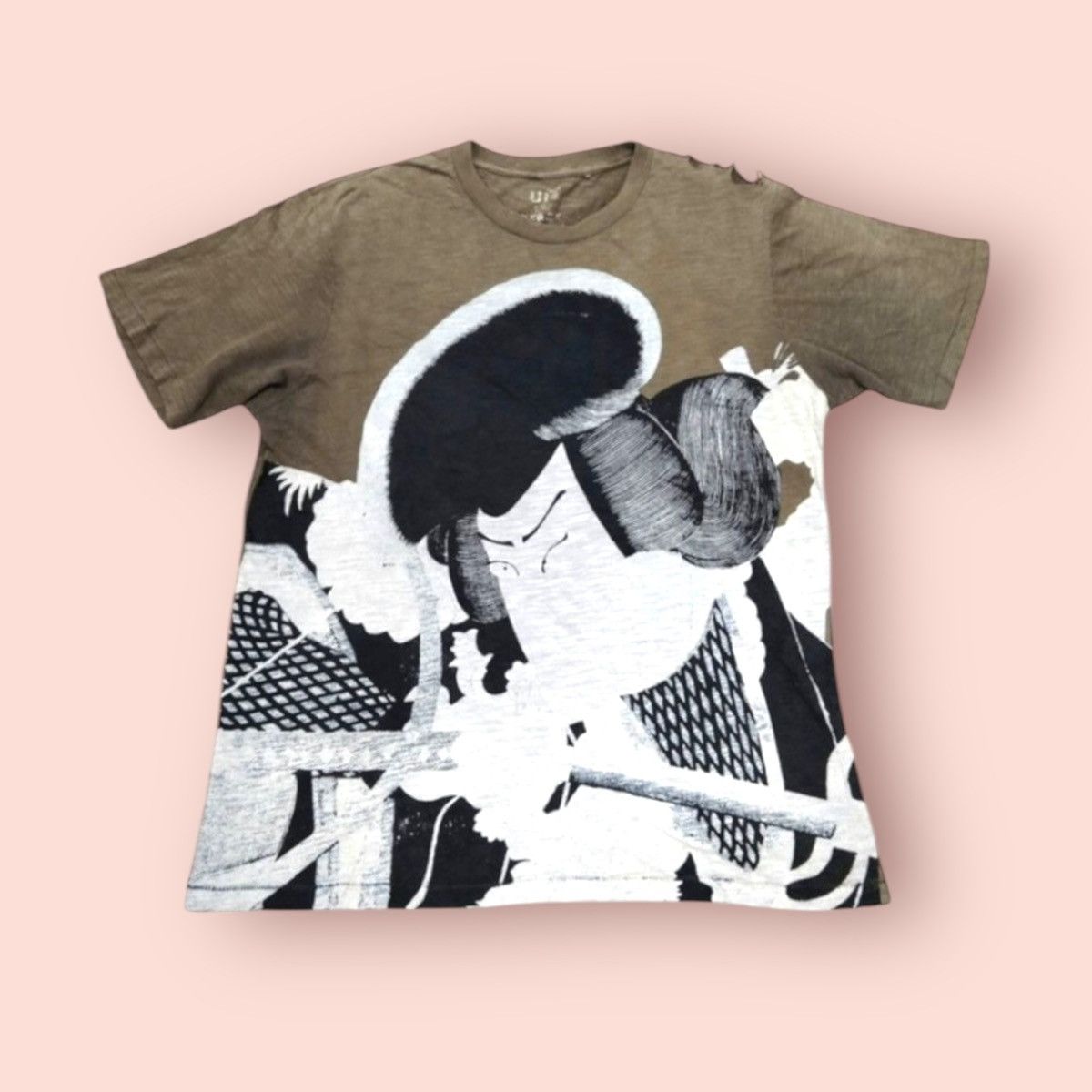 Japanese Brand × Jun Takahashi × Uniqlo THRASHED VINTAGE UNIQLO X SHOCHIKU KABUKI GRAPHIC TEE Size US XL / EU 56 / 4 - 15 Thumbnail