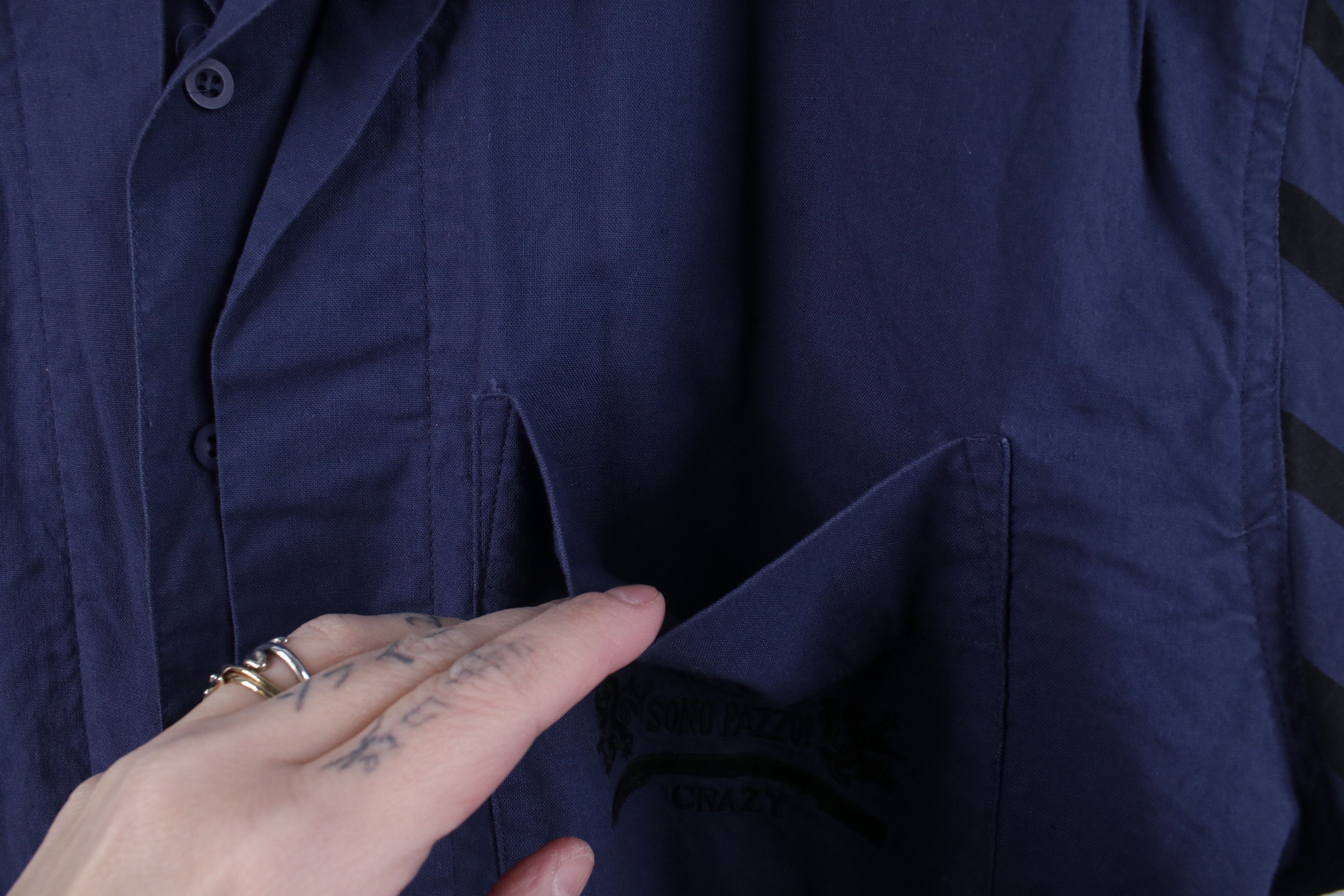 Vintage Vintage 90s Streetwear Short Sleeve Button Shirt Blue Size US L / EU 52-54 / 3 - 5 Thumbnail