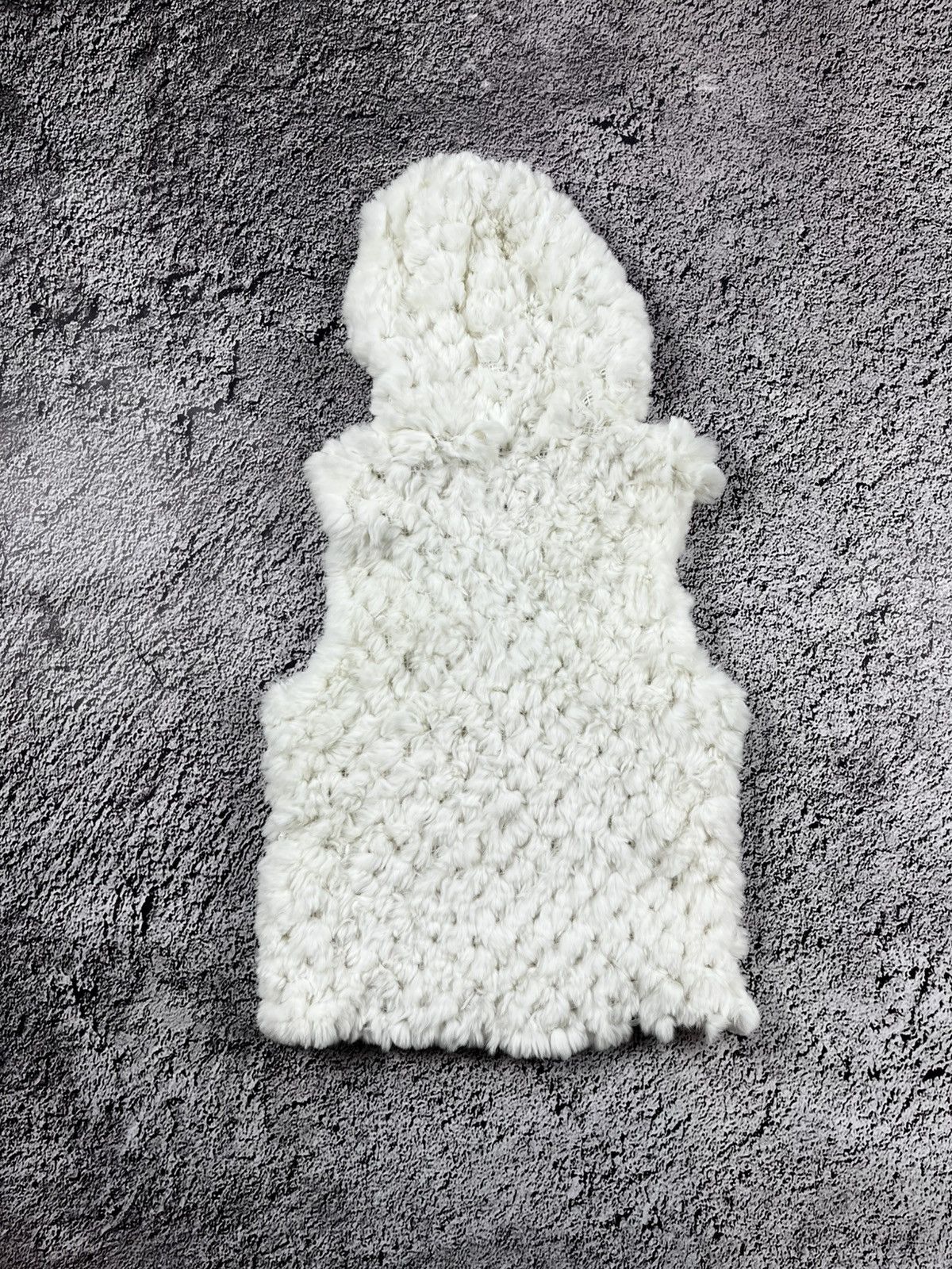 Japanese Brand Vintage Y2K mesh fuzzy sleeveless hoodie avant garde style Size S / US 4 / IT 40 - 3 Thumbnail