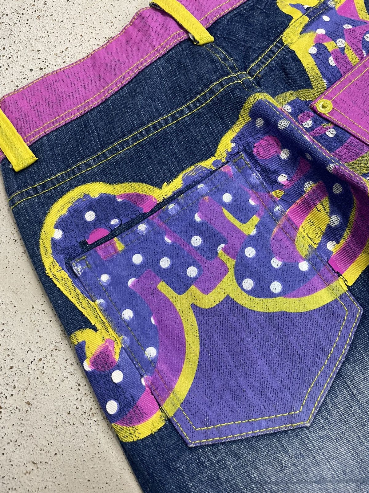 Hysteric Glamour Blue Angel Graffiti Painting Y2K Clone Devgru Style Surf Size US 27 - 8 Thumbnail