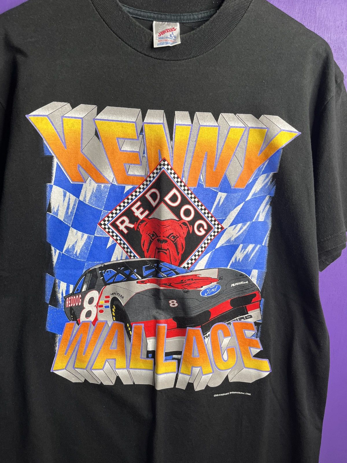 NASCAR × Vintage Vintage 90s Kenny Wallace red dog racing t-shirt Size US L / EU 52-54 / 3 - 3 Thumbnail