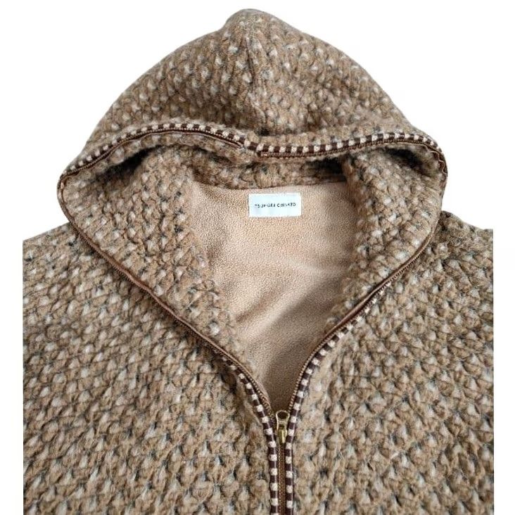 Tsumori Chisato Tsumori Chisato Blouson Jacket Hoodie Brown Dot Mohair Loop Size 2 Women Outer Blouson Coat Hooded Size XS / US 0-2 / IT 36-38 - 2 Thumbnail