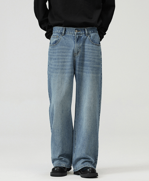 Japanese Brand Blue American retro washed distressed jeans y2k Size US 32 / EU 48 - 2 Thumbnail