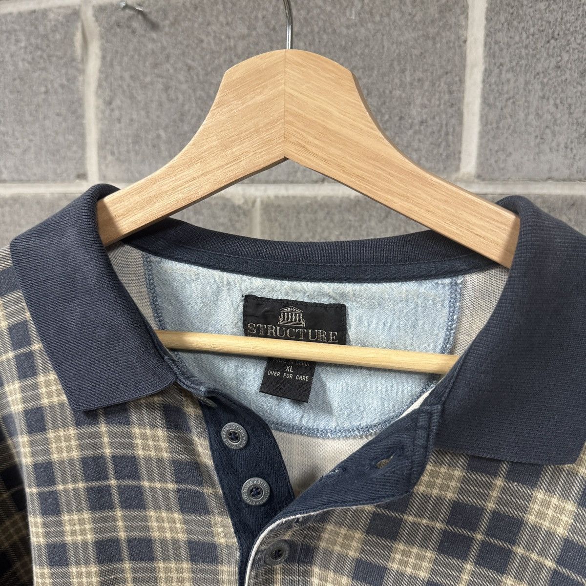 Vintage 90s Faded Thrashed Plaid Collar Shirt ERD Grunge Chrome Size US XL / EU 56 / 4 - 4 Thumbnail