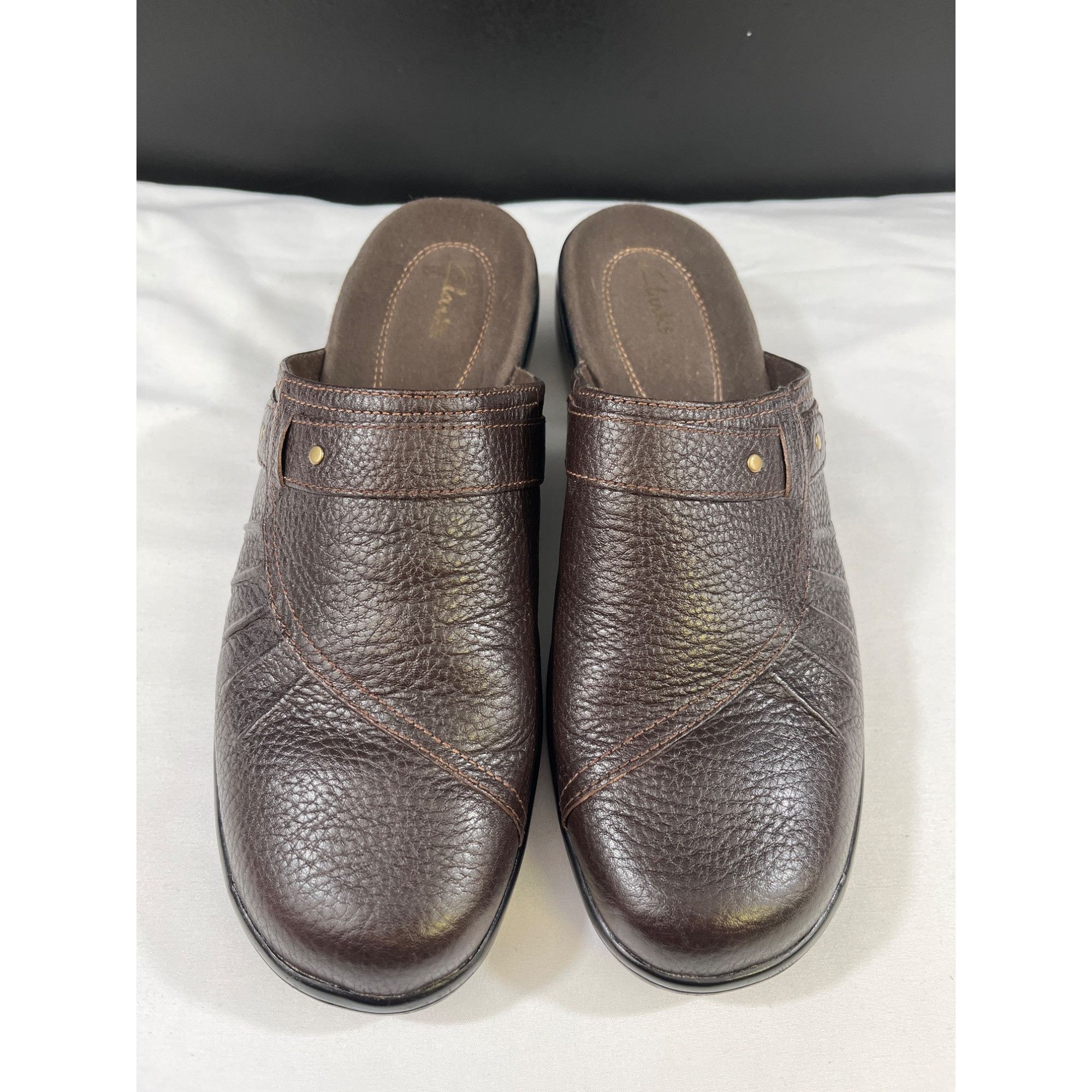 Clarks Clarks Women's Brown Leather Shoes/Heeled Mules Size 9M SKU Size US 9 / IT 39 - 1 Thumbnail