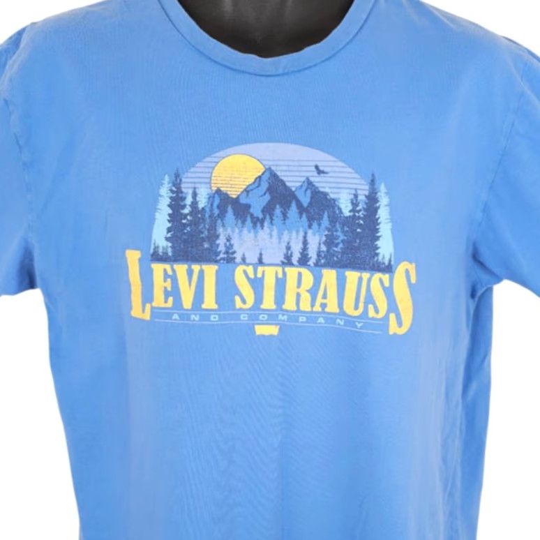 Levi's Levi's T Shirt Mens Large Blue Mountain Sunset Streetwear Crew Neck Short Sleeve Cotton Shirt Mens Size US L / EU 52-54 / 3 - 2 Thumbnail