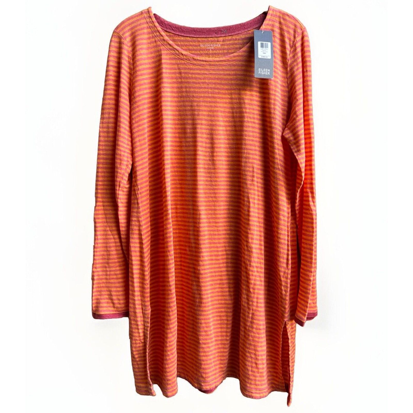 Eileen Fisher NWT Eileen Fisher (S) Linen Tunic Organic Preppy Pink Orange Size S / US 4 / IT 40 - 1 Thumbnail
