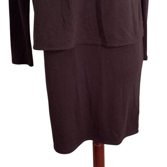 J. Jill Pure Jill XS Luxe Tencel Black Long Sleeve Layered Look Dres Size XS / US 0-2 / IT 36-38 - 6 Thumbnail
