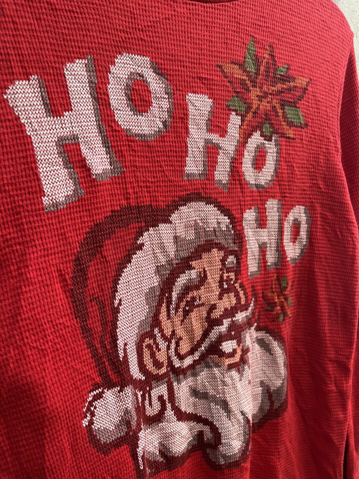 Human Made × Hysteric Glamour × Kapital Vintage Santa “HO HO HO” Tee – Waffle Knit Holiday Shirt Size US M / EU 48-50 / 2 - 4 Thumbnail