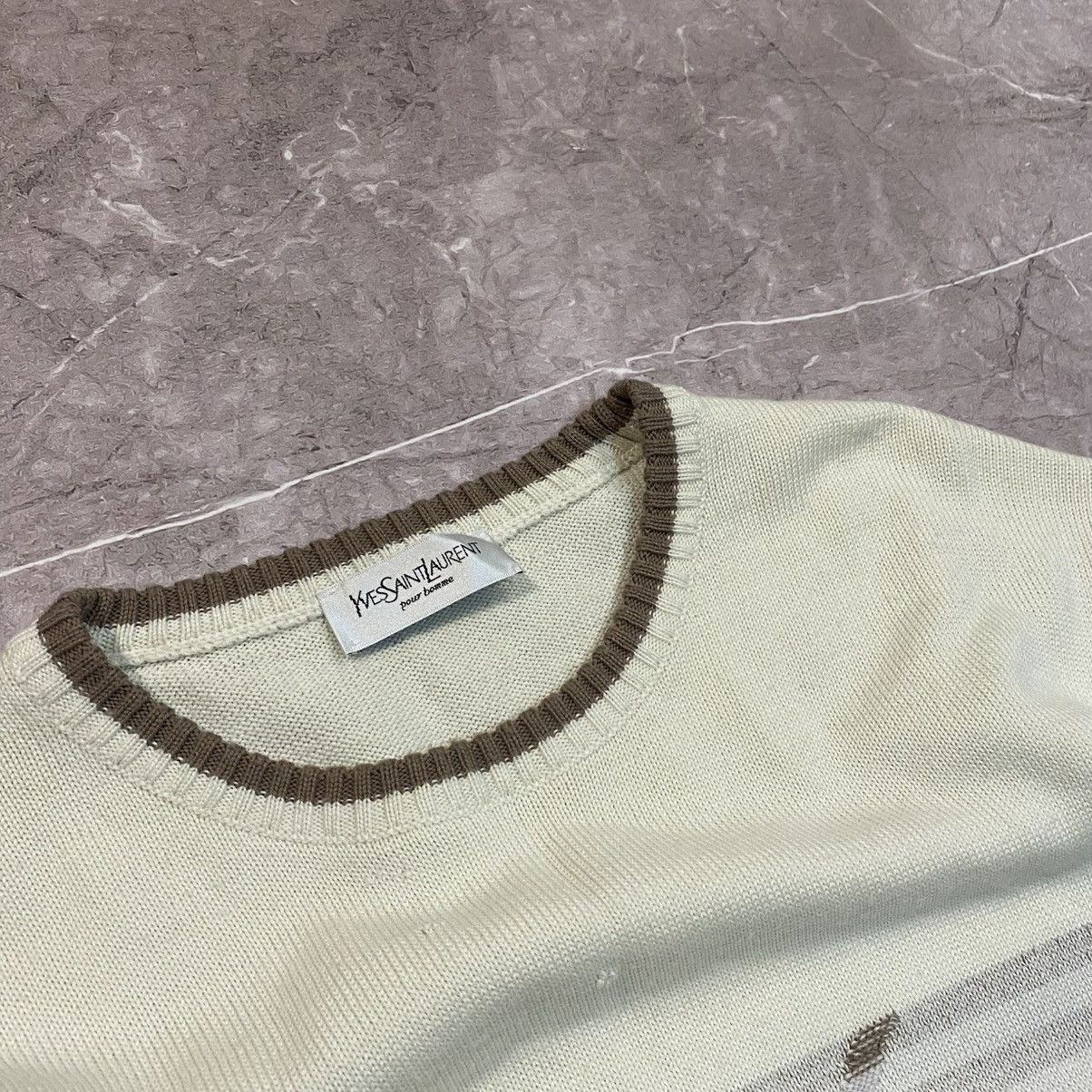Yves Saint Laurent VINTAGE YVES SAINT LAURENT YSL BIG LOGO SWEATER BEIGE 00s Size US XL / EU 56 / 4 - 7 Thumbnail