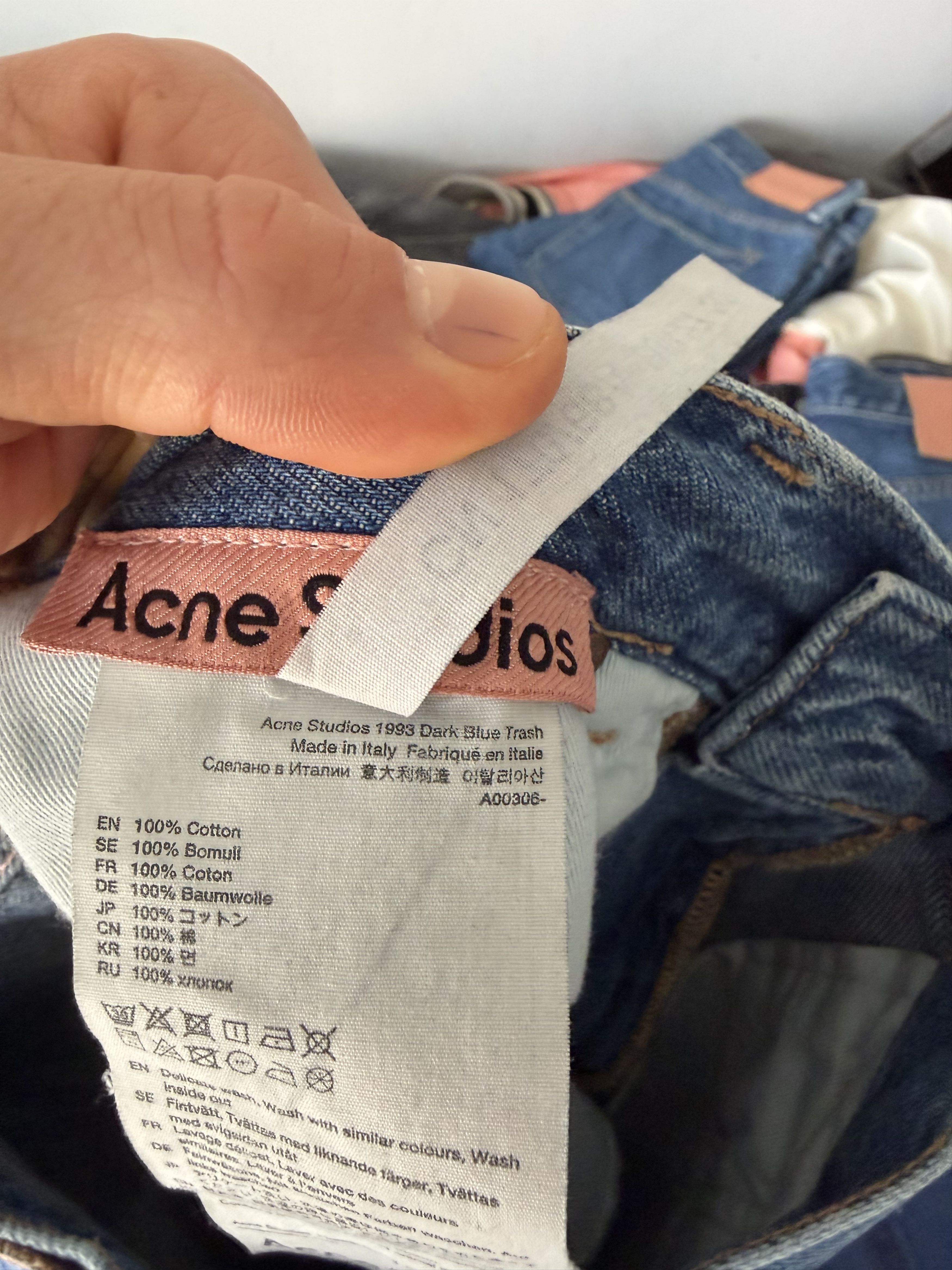 Acne Studios Acne Studios 1993 Dark Blue Trash baggy denim pants Size US 27 - 6 Thumbnail