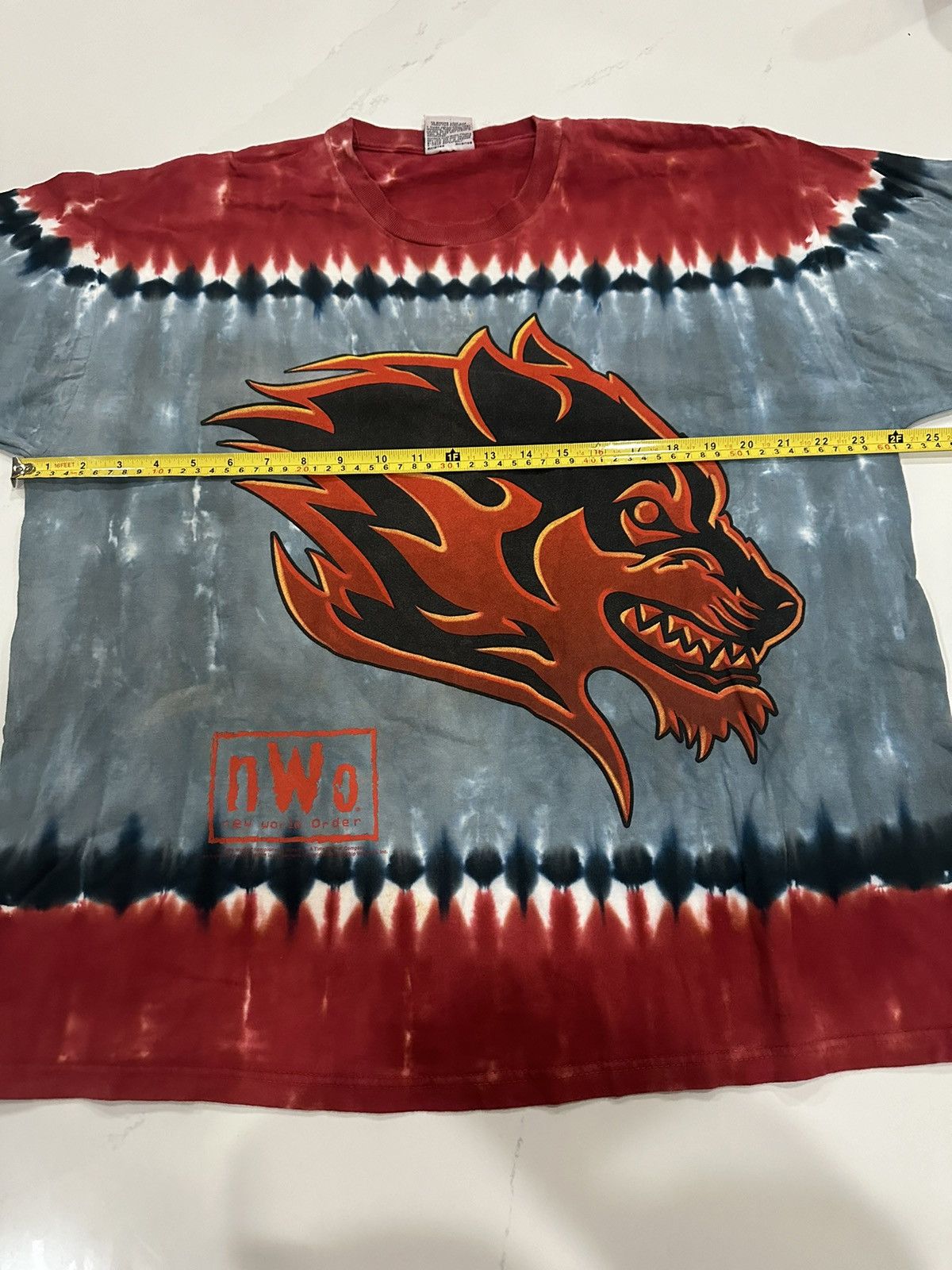 Liquid Blue × Vintage × WWE Vintage WCW NWO Wolfpack 4 Life Liquid Blue Tie Dye T-Shirt Size US XL / EU 56 / 4 - 4 Thumbnail