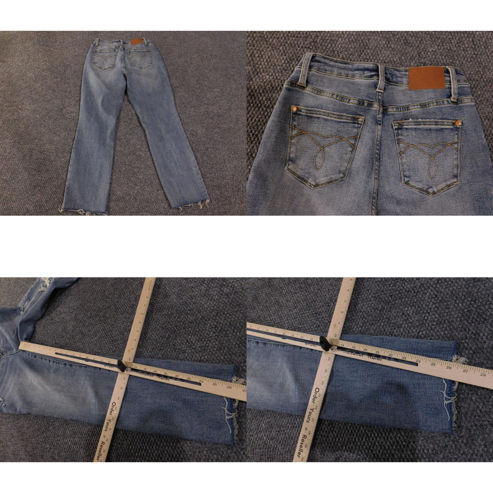 Vintage Judy Blue Jeans Womens 3/26 Blue Distressed Straight Leg Frayed Hem JB88605 Size 26" / US 2 / IT 38 - 8 Thumbnail