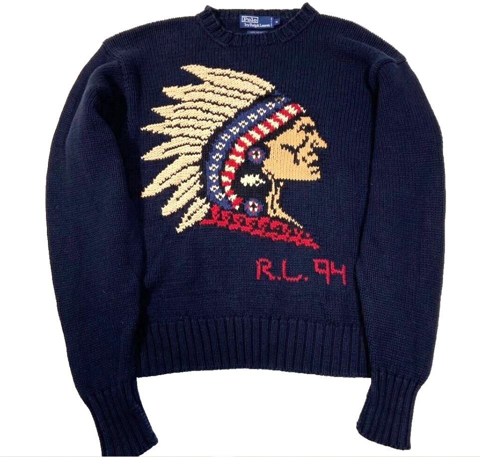 Polo Ralph Lauren Vintage Polo Ralph Lauren Indian Head Sweater Knit XL Size US XL / EU 56 / 4 - 1 Thumbnail