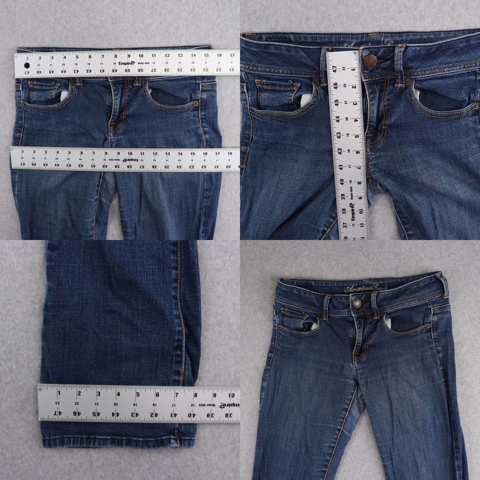 American Eagle Outfitters American Eagle Womens Skinny Jeans Size 8 Blue Super Stretch Original Boot Size 30" / US 8 / IT 44 - 8 Thumbnail