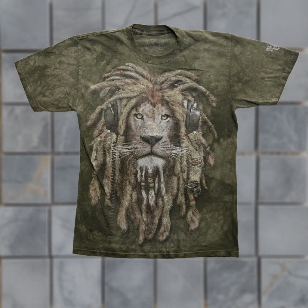 Vintage Rainforest Cafe Shirt Mens Medium Green Tie Dye Lion Rasta Graphic Tee Size US M / EU 48-50 / 2 - 1 Thumbnail