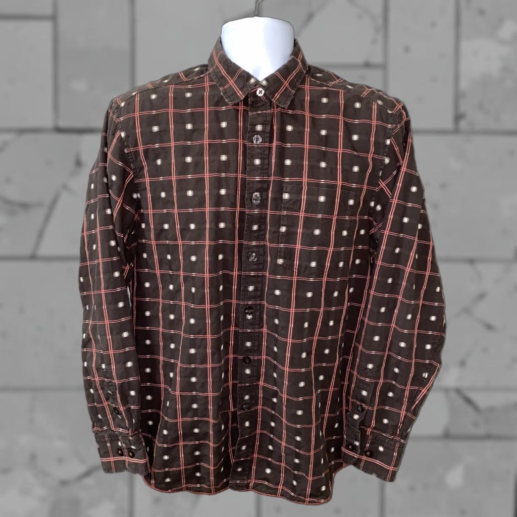 Tommy Bahama Tommy Bahama Jeans Shirt Mens Long Sleeve Button-Front Cotton Brown Size M Plaid Pattern Regular Fit Size US M / EU 48-50 / 2 - 1 Thumbnail