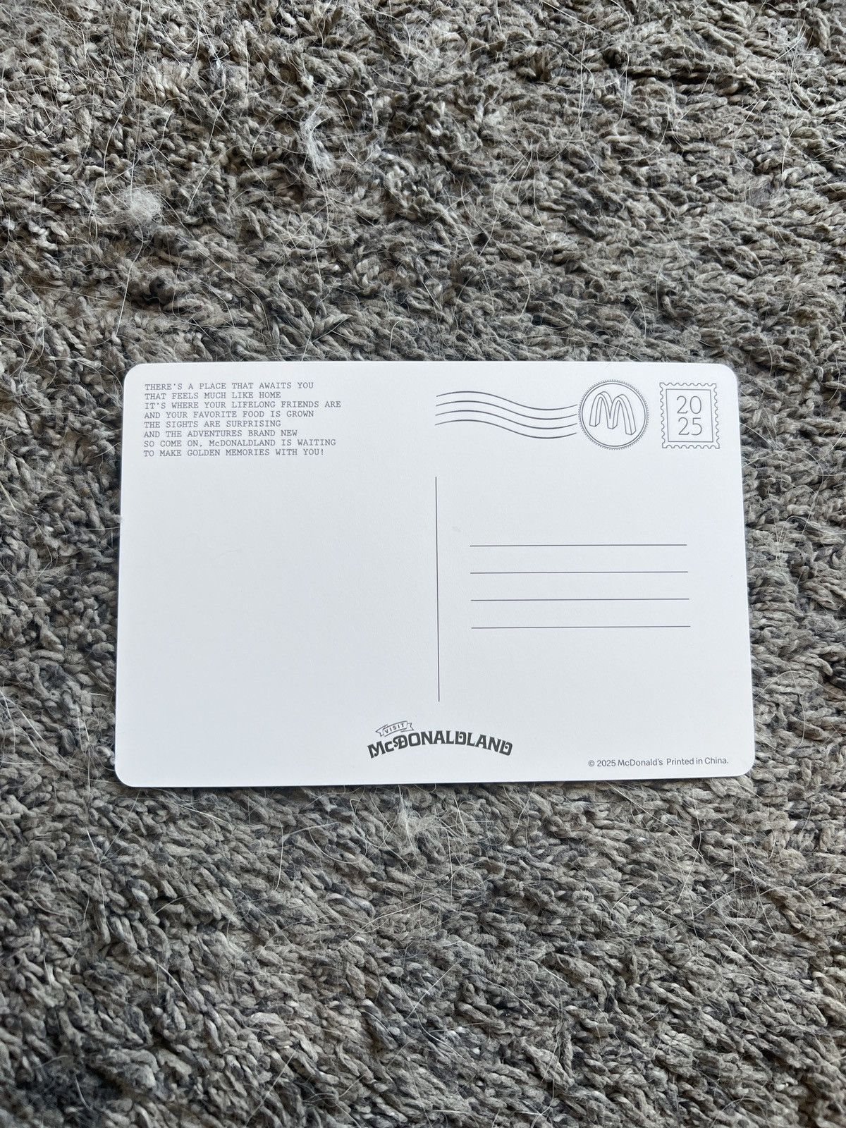 Hypebeast 2025 McDonald’s Welcome To McDonaldland Post Card Size ONE SIZE - 2 Thumbnail