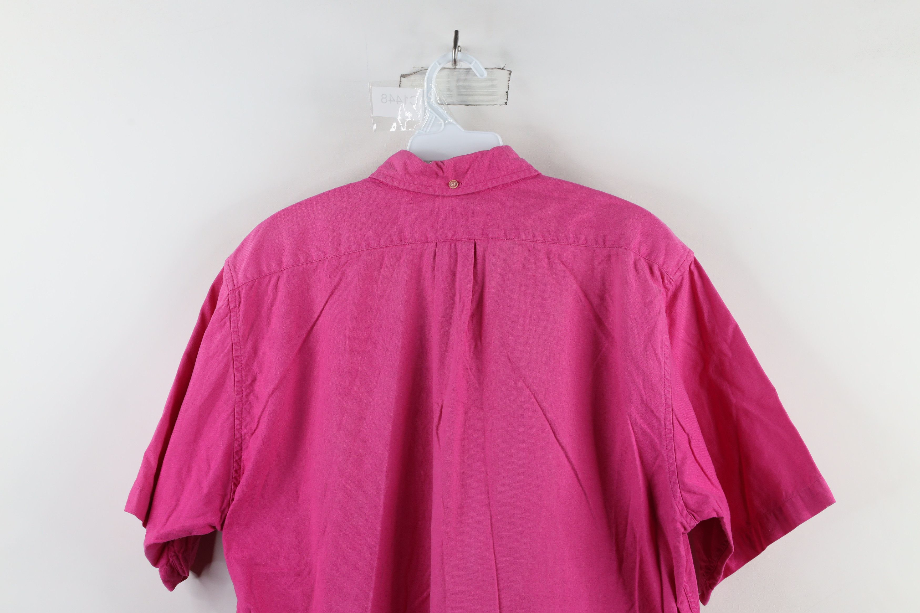 J.Crew × Vintage Vintage 90s J Crew Short Sleeve Button Down Shirt Pink Size US M / EU 48-50 / 2 - 13 Thumbnail