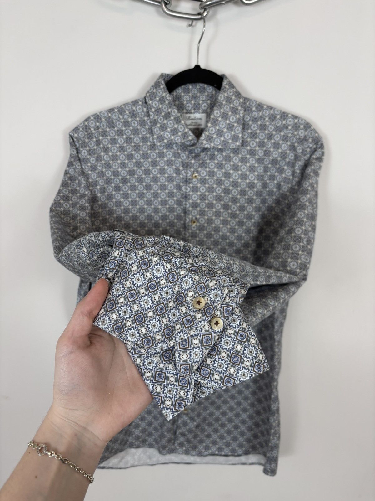 Strenstroms Stenstroms Men’s Slimline Twofold Cotton Button Up Shirt Size US M / EU 48-50 / 2 - 6 Thumbnail
