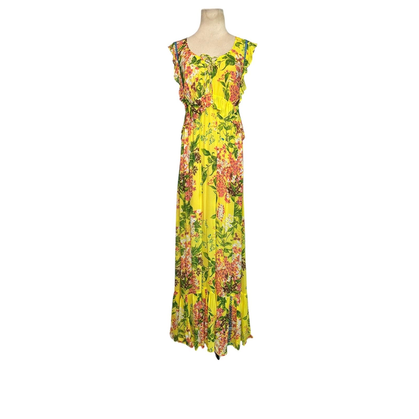 Anthropologie Tracy Reese vibrant yellow floral maxi dress size XS Size XS / US 0-2 / IT 36-38 - 15 Thumbnail