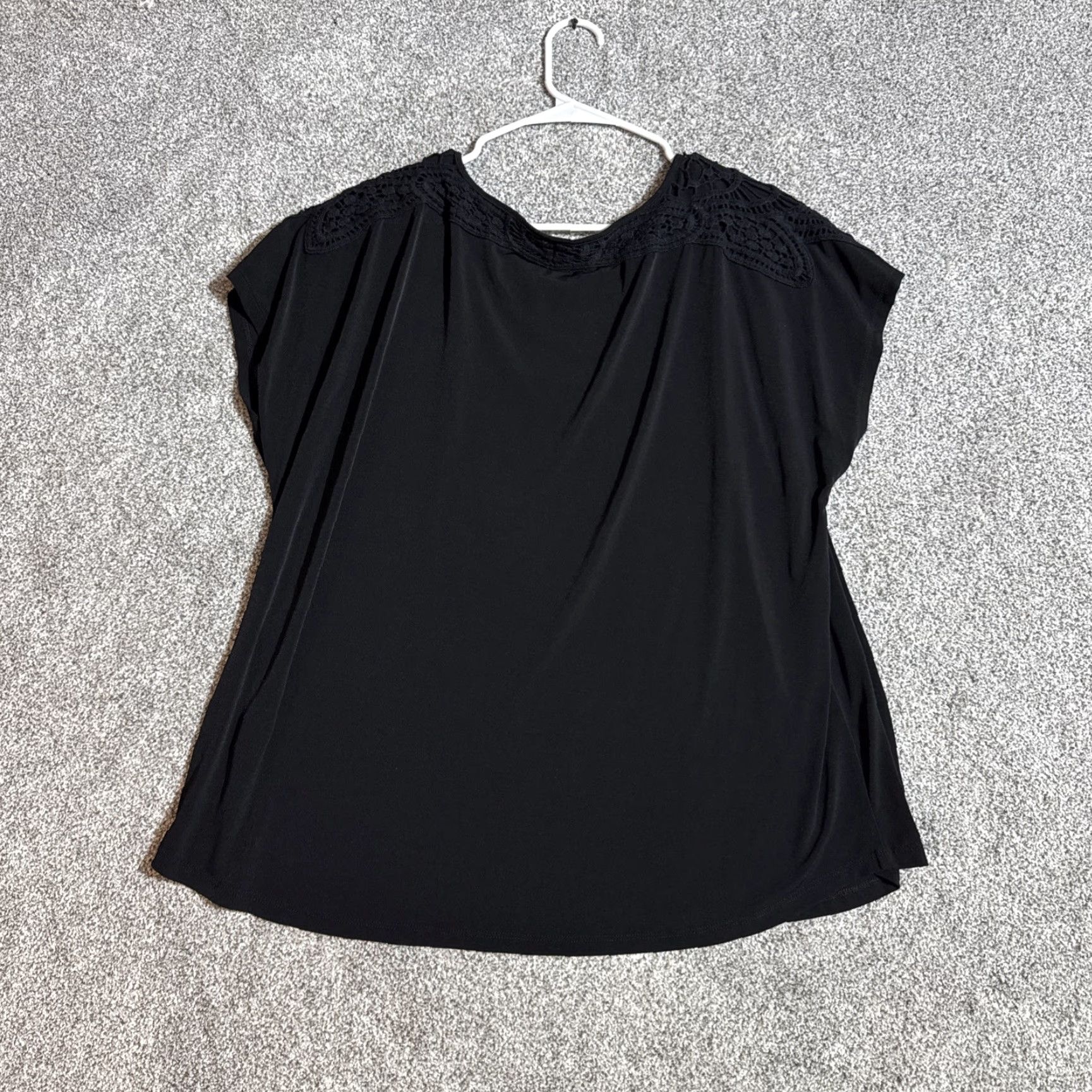 Vintage Chelsea & Theodore Top Blouse Womens 1X Plus Size Black Crochet Embroidery Boho Romantic Size XL / US 12-14 / IT 48-50 - 5 Thumbnail
