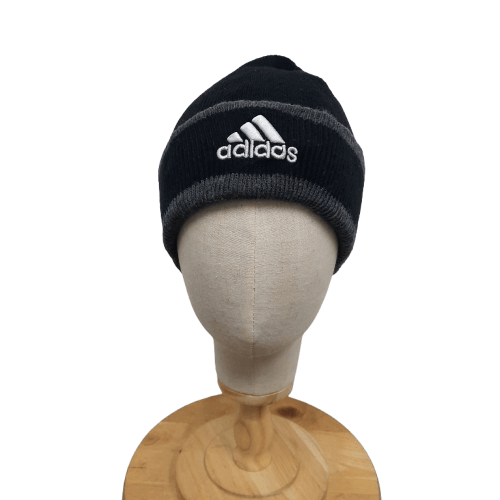 Adidas 🏔 Vintage adidas flag big logo stripes beanie hat Size ONE SIZE - 1 Thumbnail