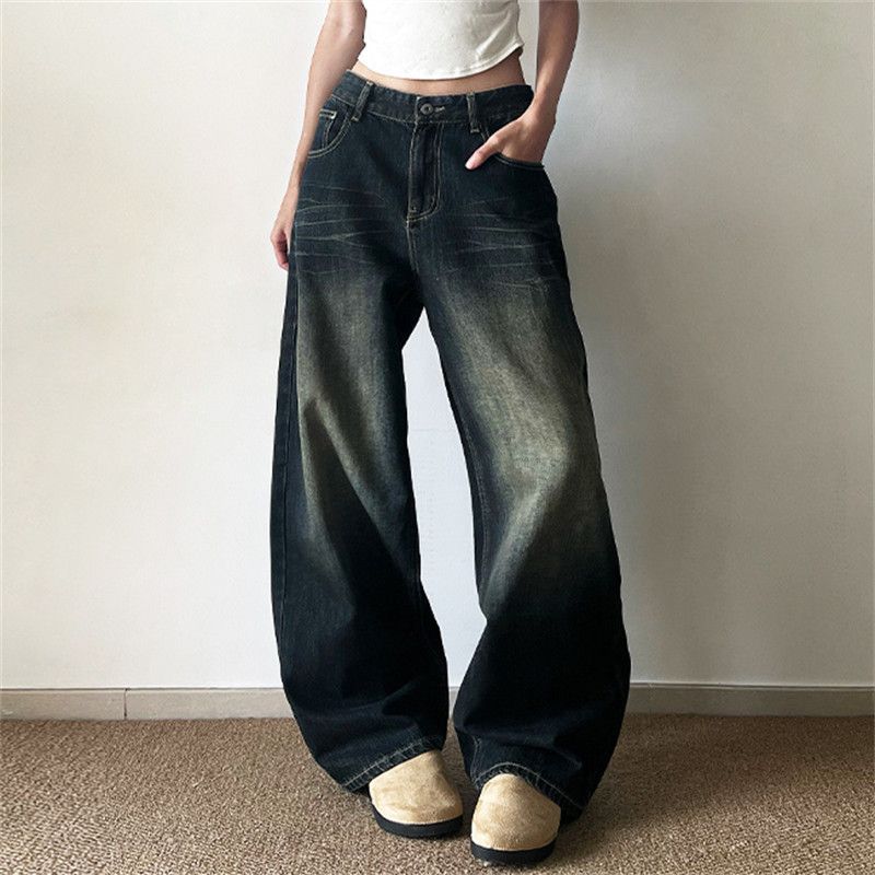 Japanese Brand Punk Retro Washed Wide-Leg Men's Vibe Jeans Size US 32 / EU 48 - 2 Thumbnail