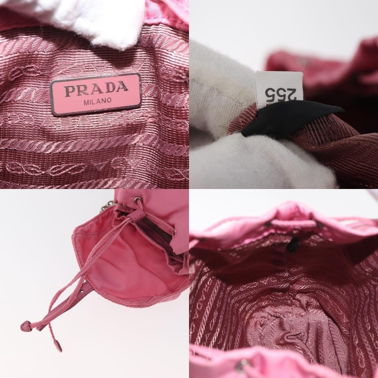 Prada Prada Nylon Chain Shoulder Bag Pink Size ONE SIZE - 15 Thumbnail