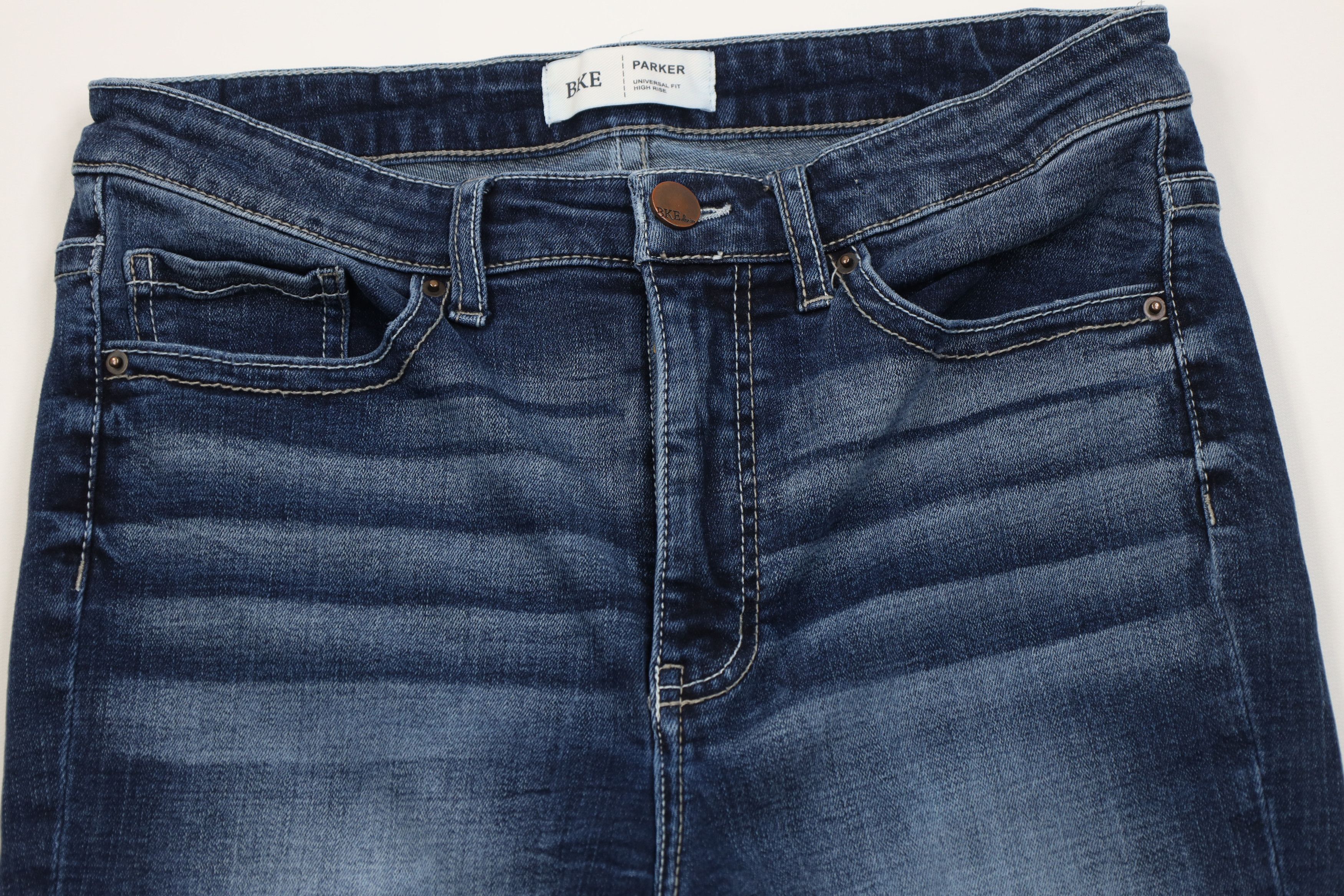 Vintage Buckle BKE Thick Stitch Stretch Parker High Rise Denim Jeans Size 28" / US 6 / IT 42 - 2 Thumbnail