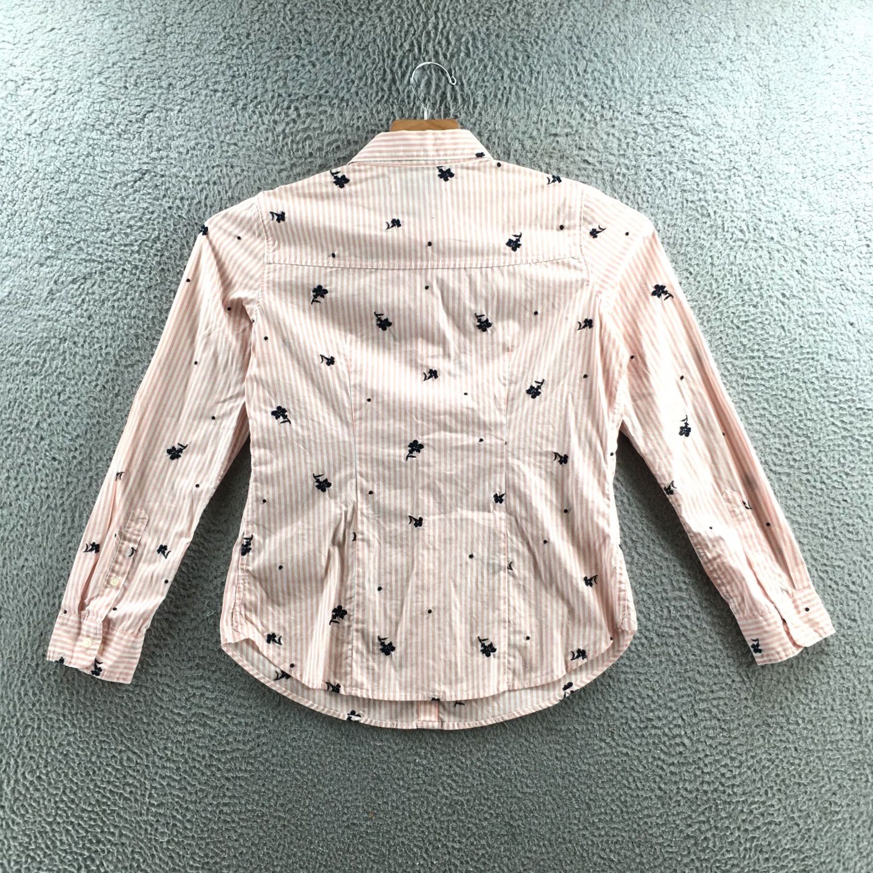 Abercrombie & Fitch Abercrombie & Fitch Shirt Womens M Pink White Button Down Embroidered Floral Size M / US 6-8 / IT 42-44 - 7 Thumbnail