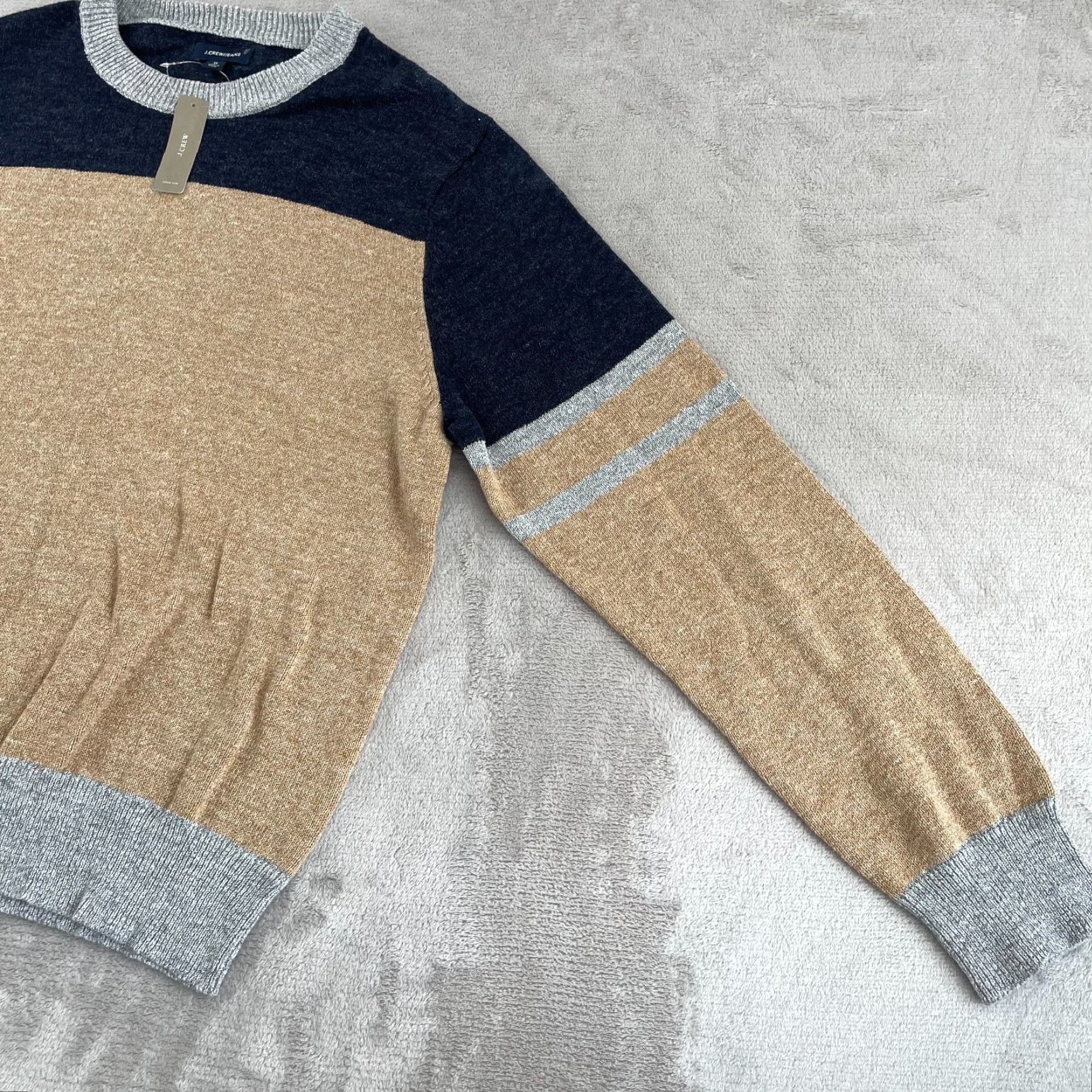 J.Crew J.CREW Sweater Men XL Multi ColorBlock Wool Blend Crew Neck Long Sleeve Prep NWT Size US XL / EU 56 / 4 - 4 Thumbnail