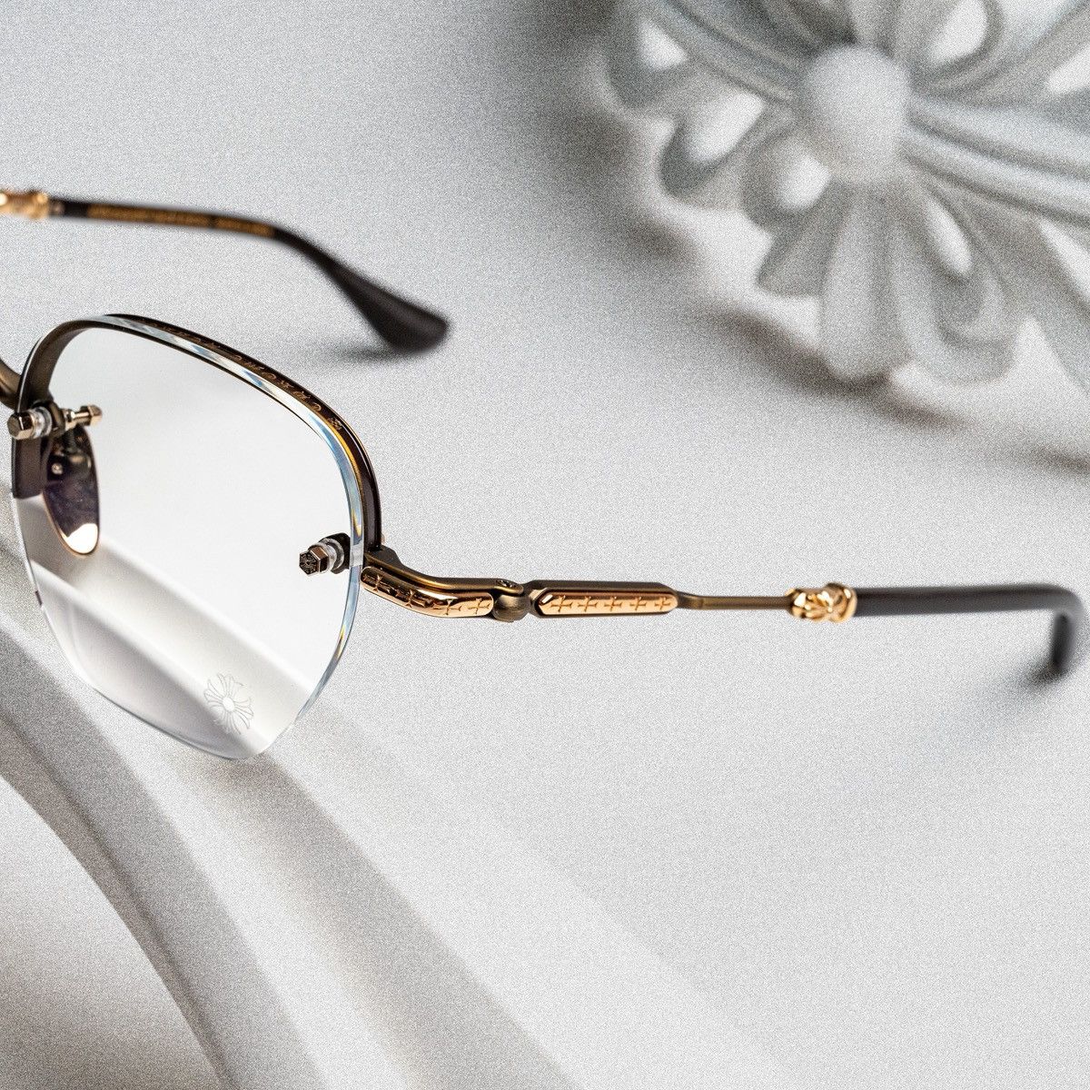 Chrome Hearts CHROME HEARTS FROSTED SAND CLASSIC BROWN GLASSES Size ONE SIZE - 3 Thumbnail