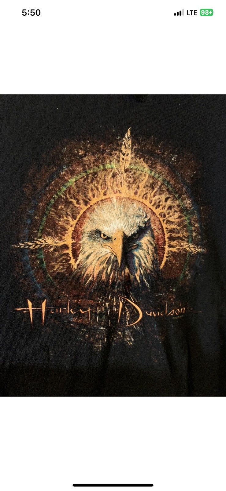 Harley Davidson Harley Davidson Vtg Hawaii XL Eagle Black Distressed 1996 Size US XL / EU 56 / 4 - 1 Thumbnail