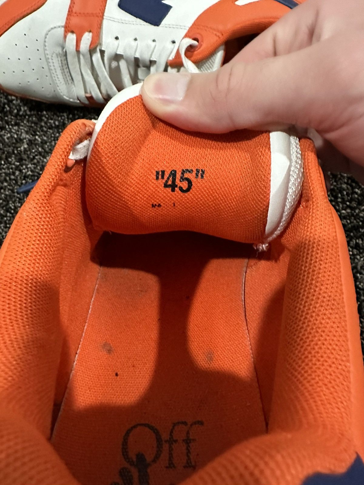 Off-White Off-White Virgil Abloh OOO Out Of Office Orange/Blue Sneaker Size US 12 / EU 45 - 10 Thumbnail