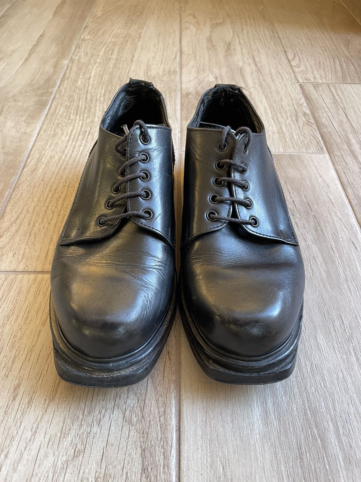 Dirk Bikkembergs SS1997 'Easy Rider' Leather Derby Lace Boots Size US 10.5 / EU 43-44 - 4 Thumbnail