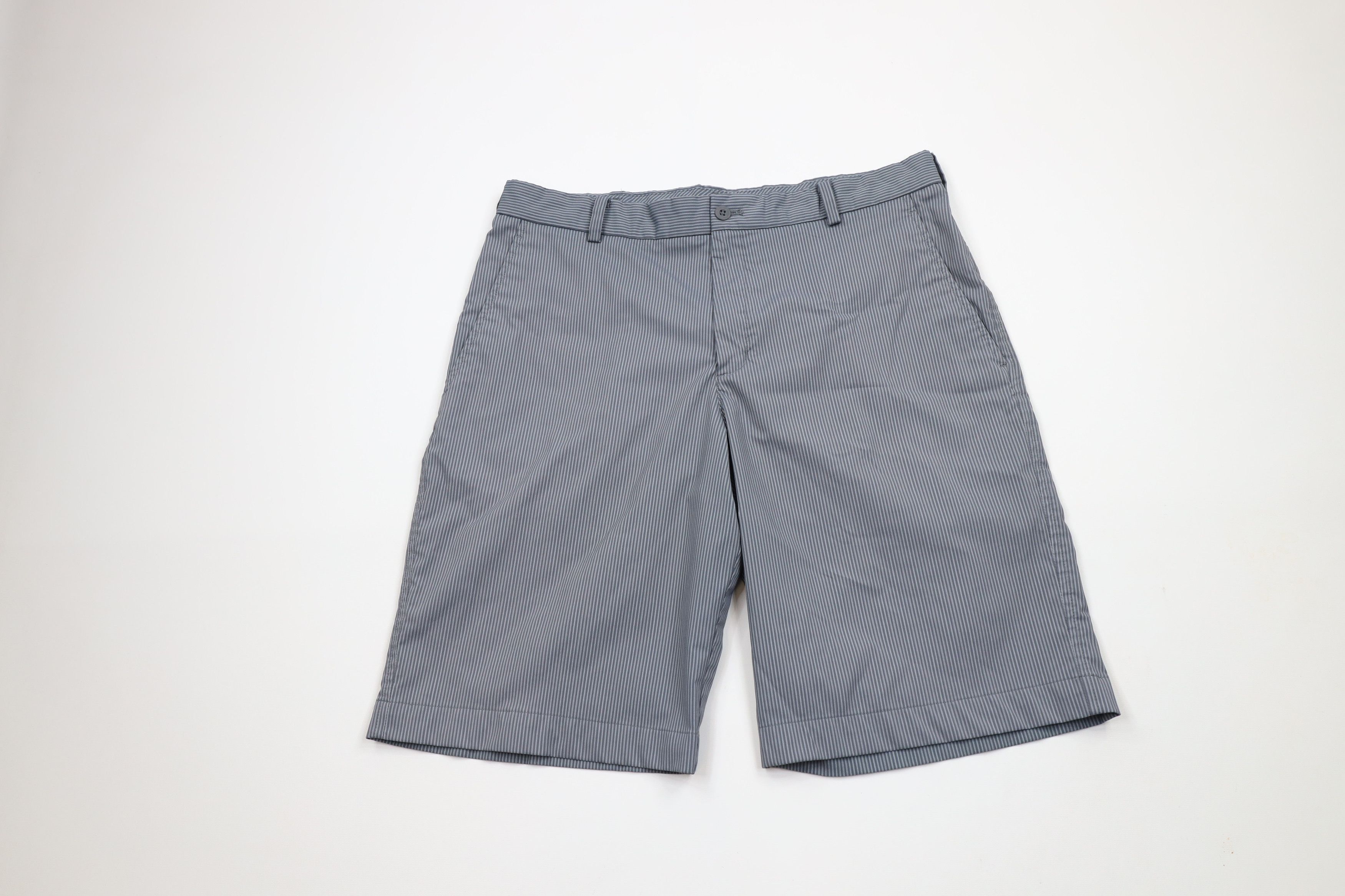 Nike × Vintage Nike Golf Mini Swoosh Pinstriped Tech Golfing Shorts Gray Size US 34 / EU 50 - 1 Thumbnail