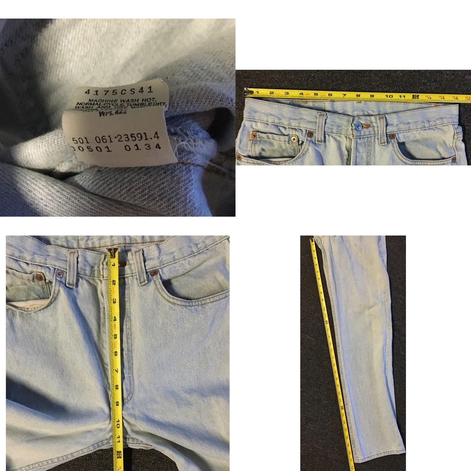 Levi's VINTAGE Levi's 501 Jeans Men 30 Jeans Distressed Button Fly Blue 80s 90s Grunge Punk USA Made Size US 30 / EU 46 - 10 Thumbnail