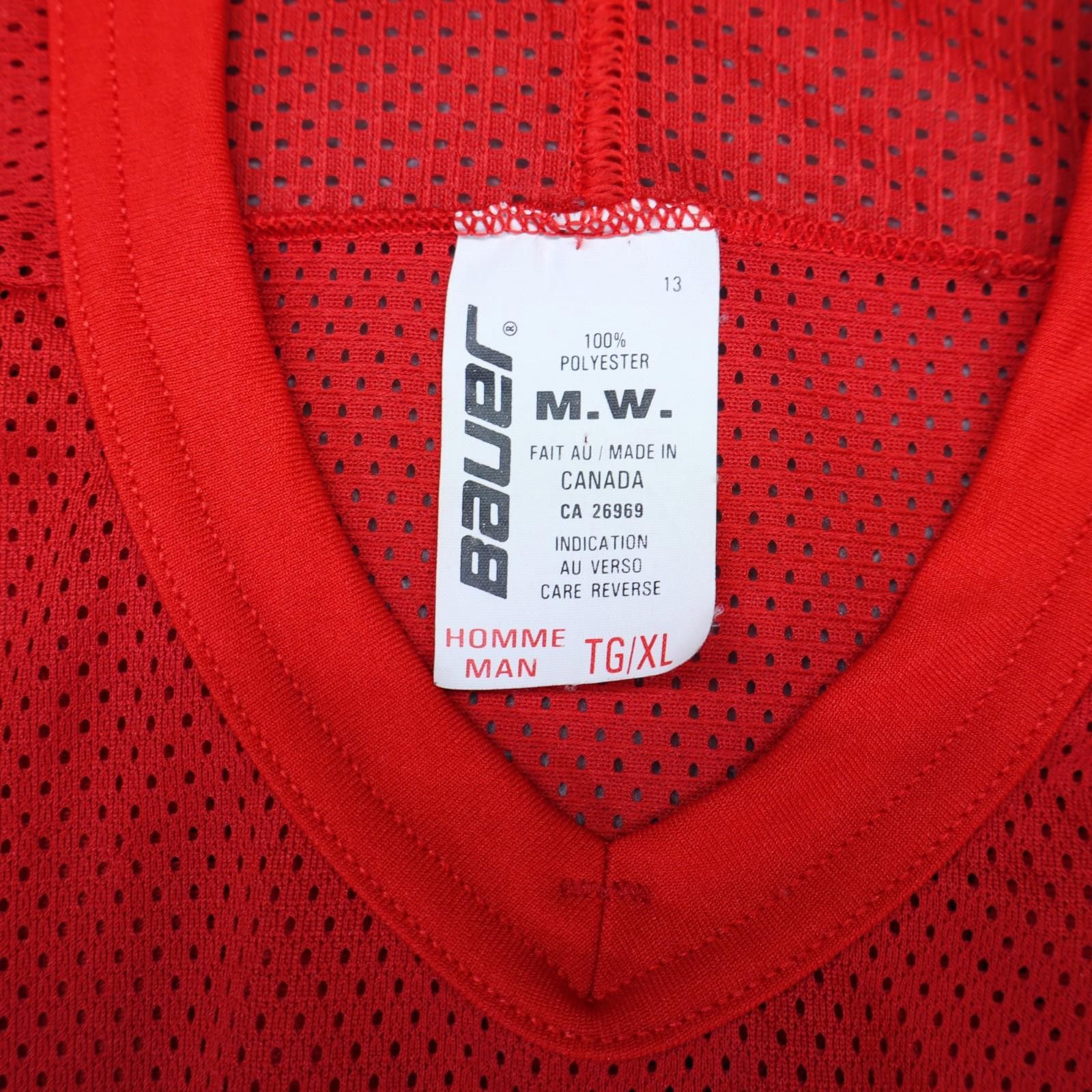 Vintage Practice Hockey Jersey Adult XL Red Mesh Bauer Size US XL / EU 56 / 4 - 2 Thumbnail