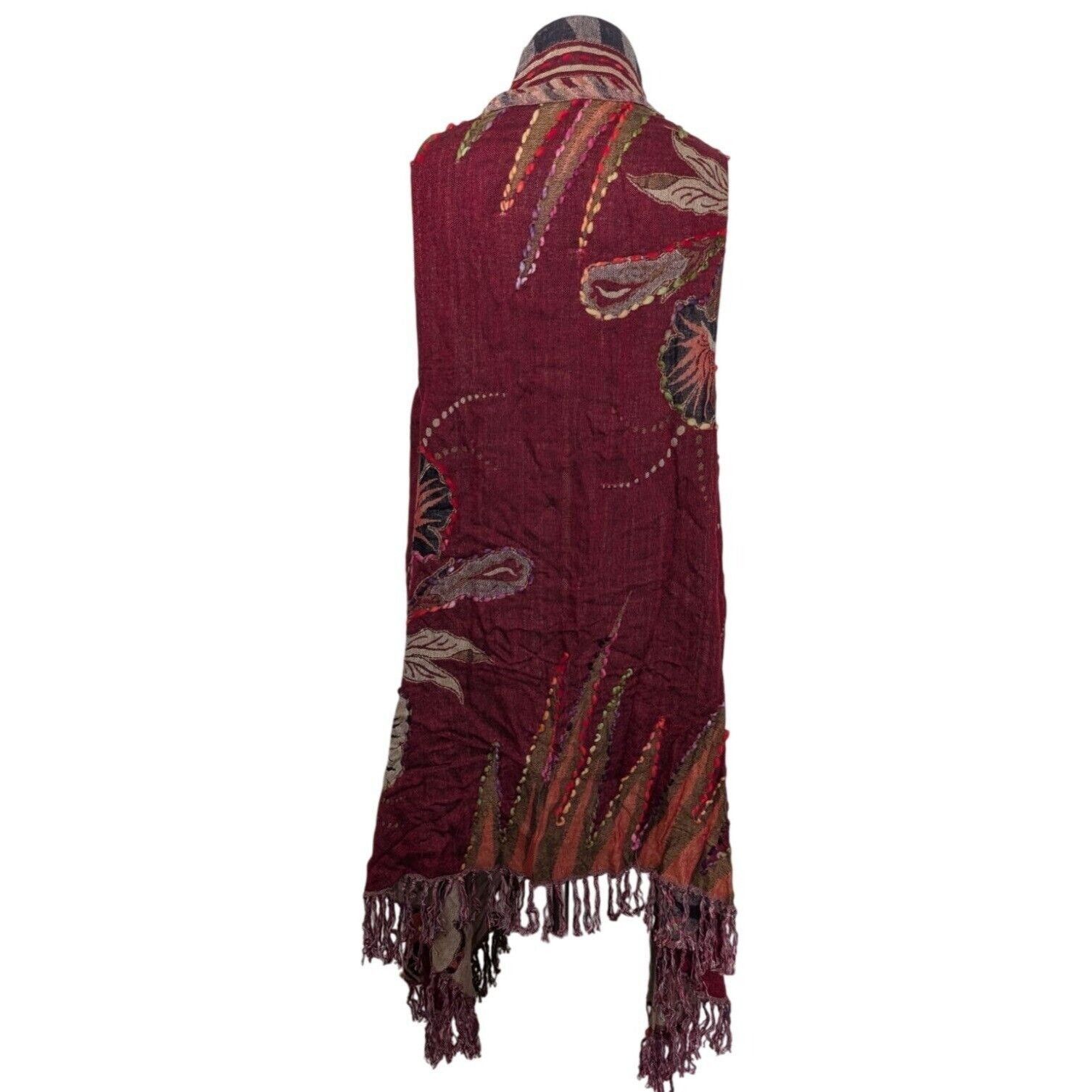 Designer Raj Floral Embroidered Cardigan Womens One Size Red Boho Size ONE SIZE - 9 Thumbnail