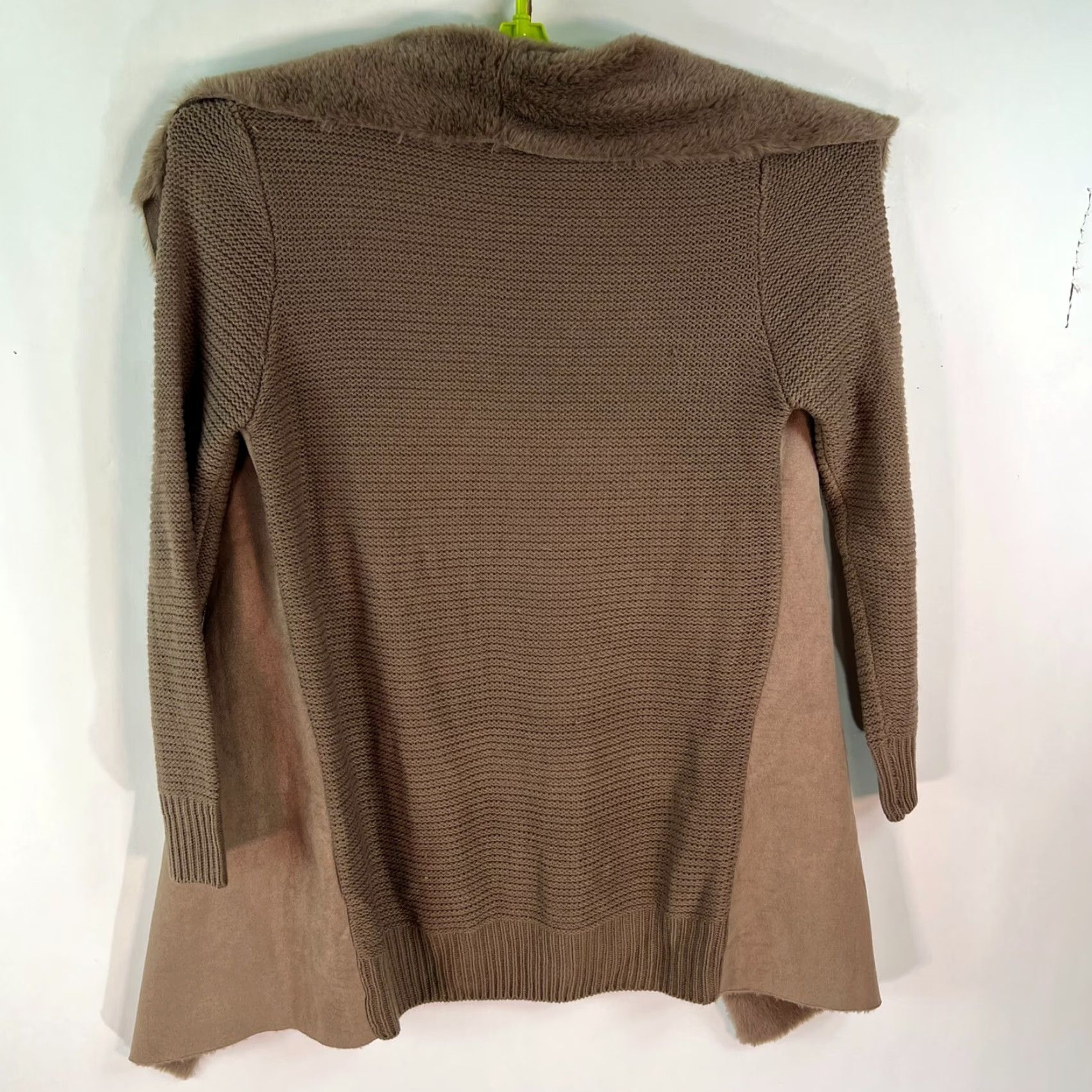 Vintage Vintage Arianna by Howards Women's XL Cardigan Sweater Open Front Faux Fur Collar Brown Size XL / US 12-14 / IT 48-50 - 5 Thumbnail