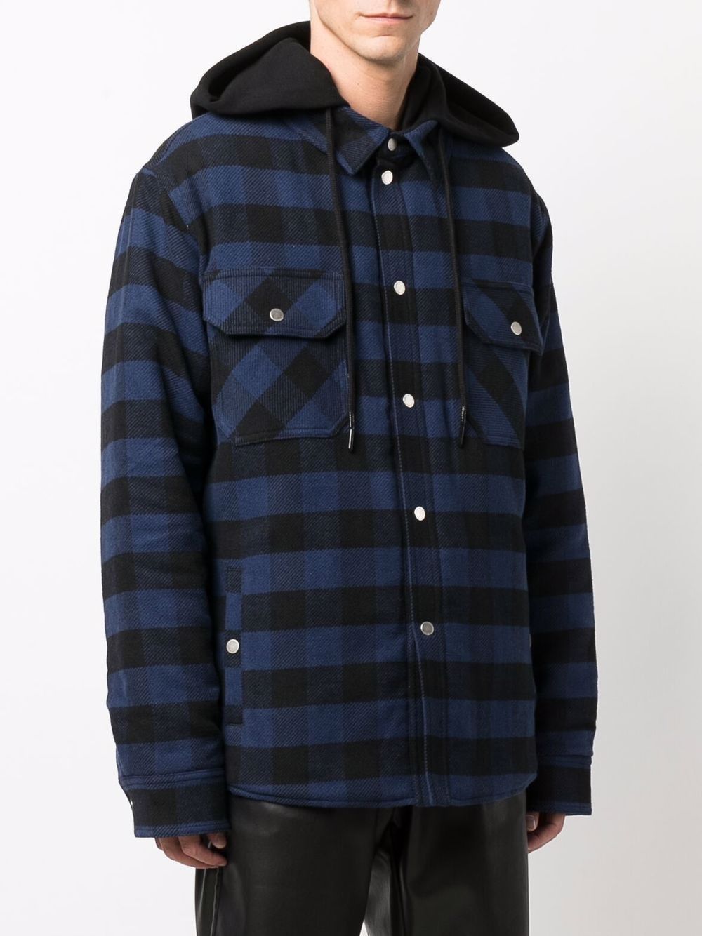 Off-White o1gr1nt0125 Arrow Padded Flannel Shirt in Black Blue Size US S / EU 44-46 / 1 - 3 Thumbnail