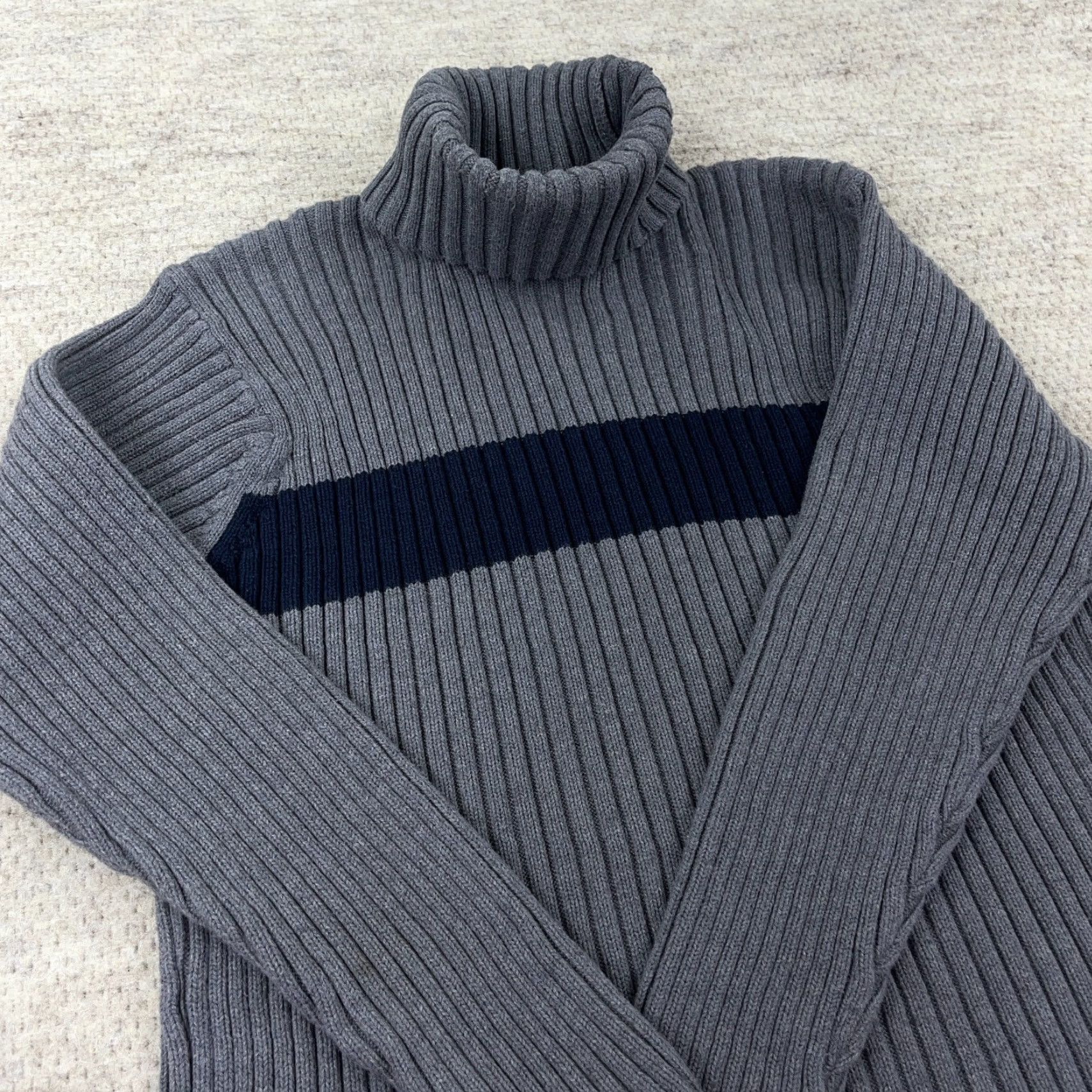American Eagle Outfitters VINTAGE American Eagle Sweater Women XL Gray Chunky Knit Turtleneck Long Sleeve All Seasons Classic Preppy Size XL / US 12-14 / IT 48-50 - 7 Thumbnail