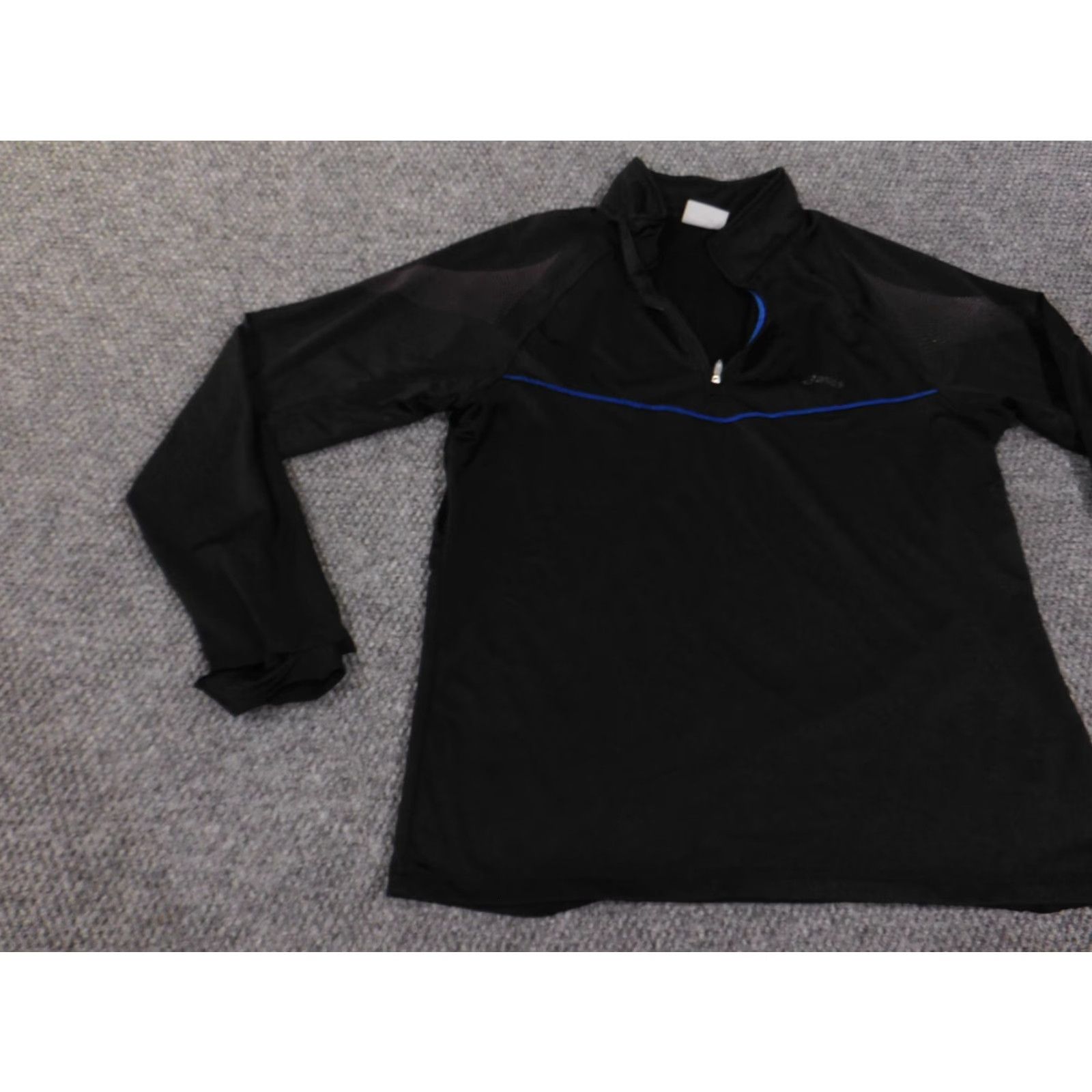 Asics ASICS Sweatshirt Pullover Mens M Black 1/4 Zip Stretch Logo Mock Neck Knit Cotton Polyester Warm Sports Fashion Mens Regular Slimmed Size US M / EU 48-50 / 2 - 3 Thumbnail