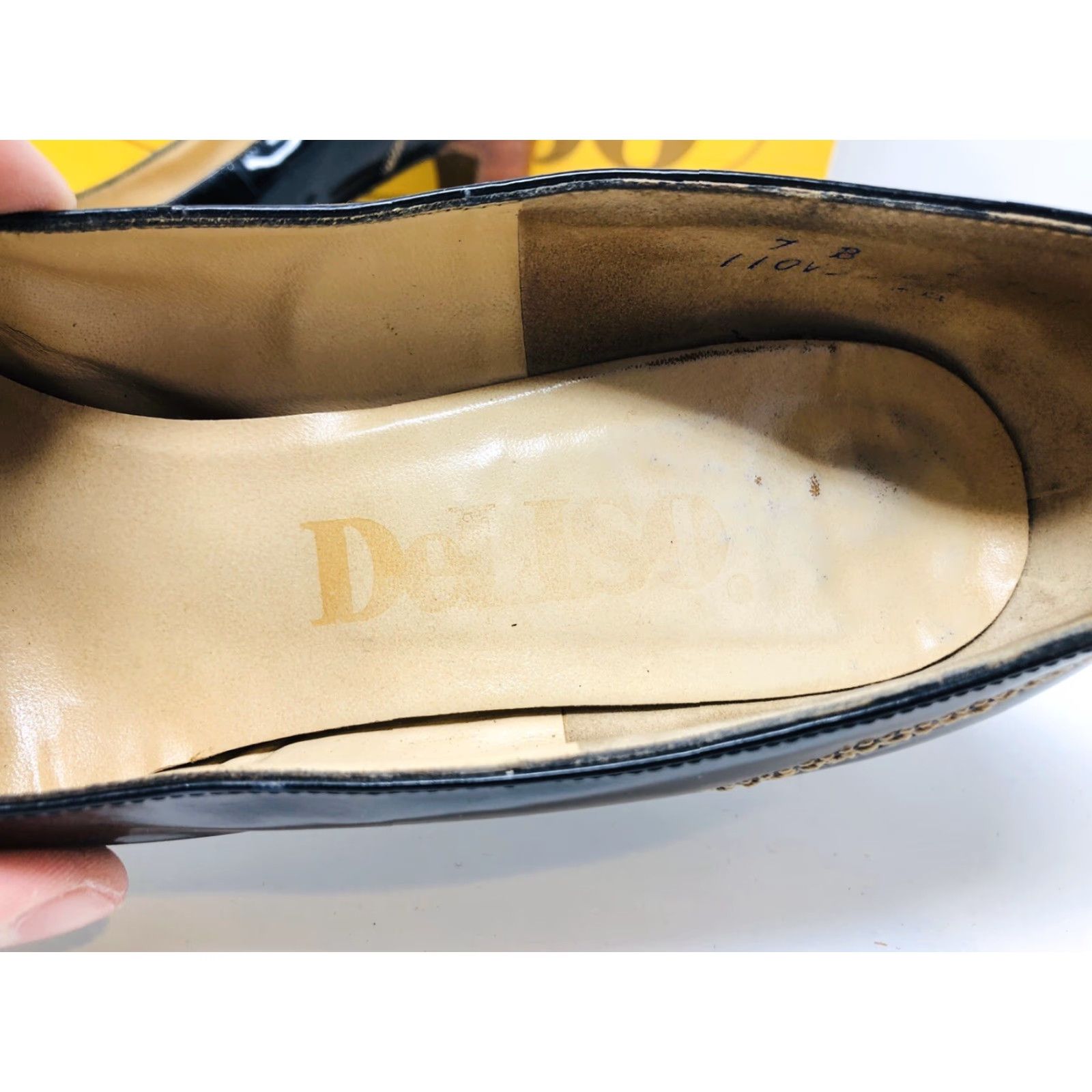 CLOSED VINTAGE Deliso Black Patent Leather Wood Heels Pumps Closed Toe Size 7B Womens Shoes HB19 Size US 7 / IT 37 - 6 Thumbnail