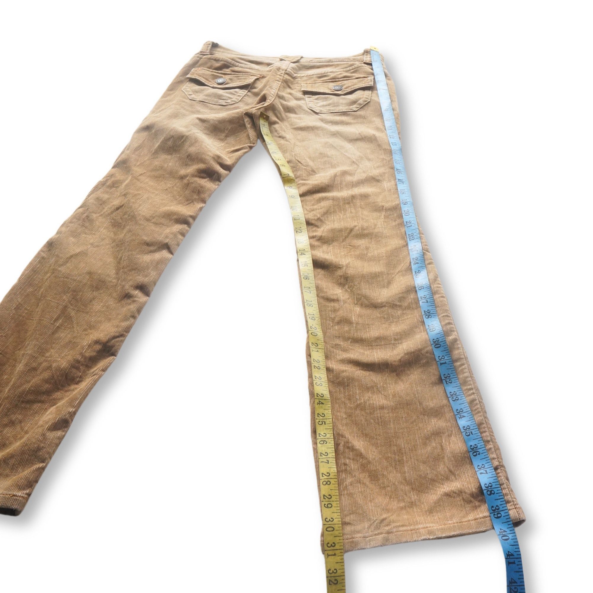 Japanese Brand Honeysuckle Rose Multi Pockets Flared Corduroy Pants Size 29" - 10 Thumbnail
